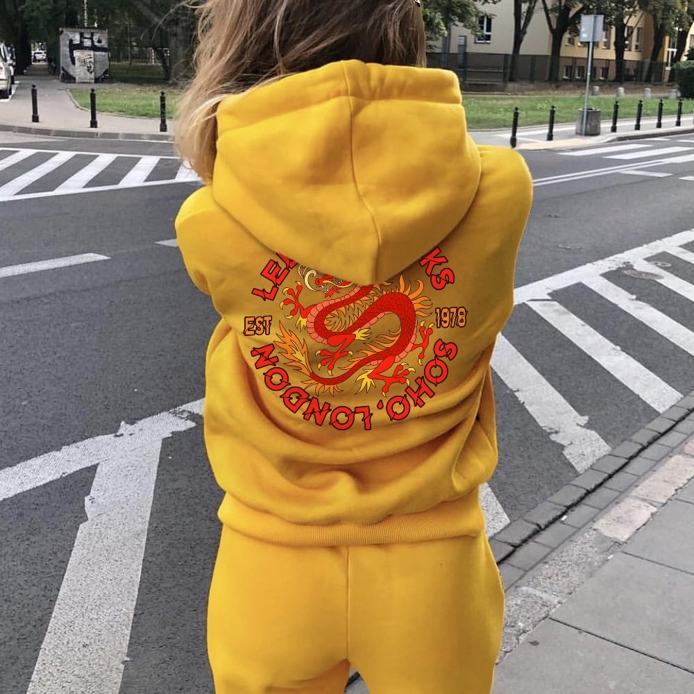 Mysterious Town's (Werewolves of London) Printed Back Cotton Hoodie
