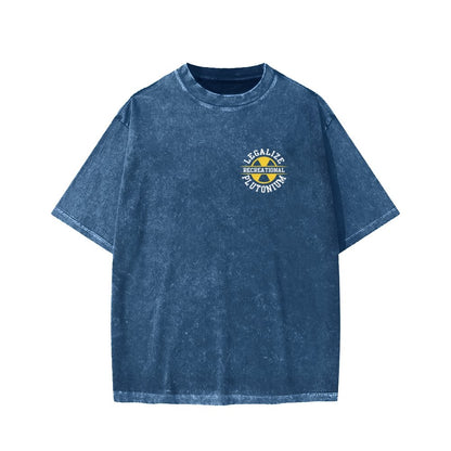 Legalize Recreational Plutonium Front And Back Printing Washed T-shirt