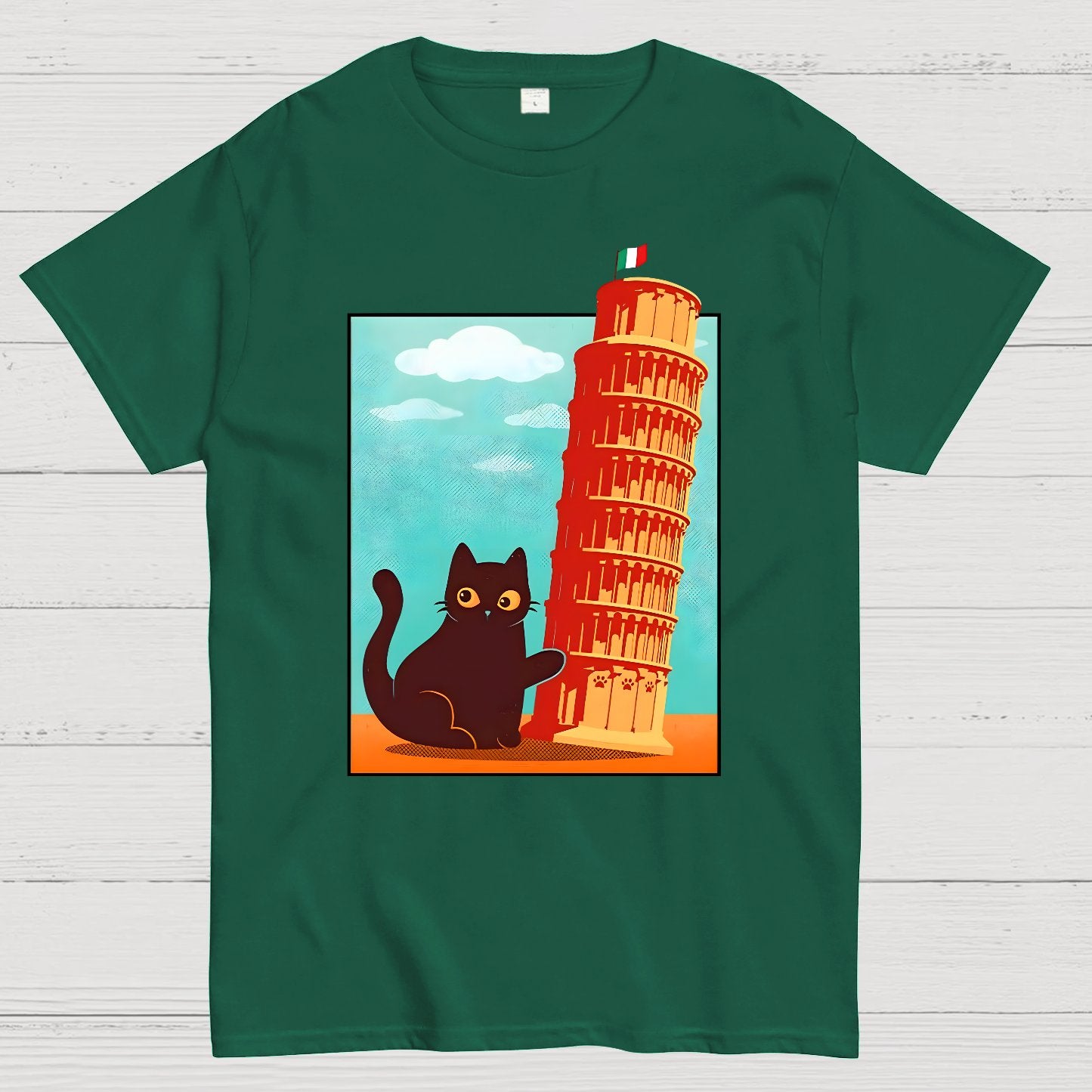 Purrfectly Tilted Funny Cat Geek T-Shirt