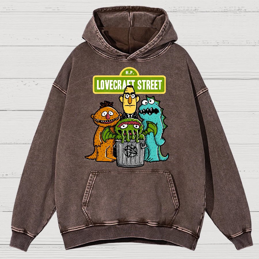 Lovecraet Street Vintage Distressed Hoodie
