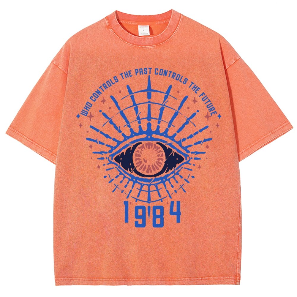 1984 George Orwell Control The Future Vintage Distressed T-shirt