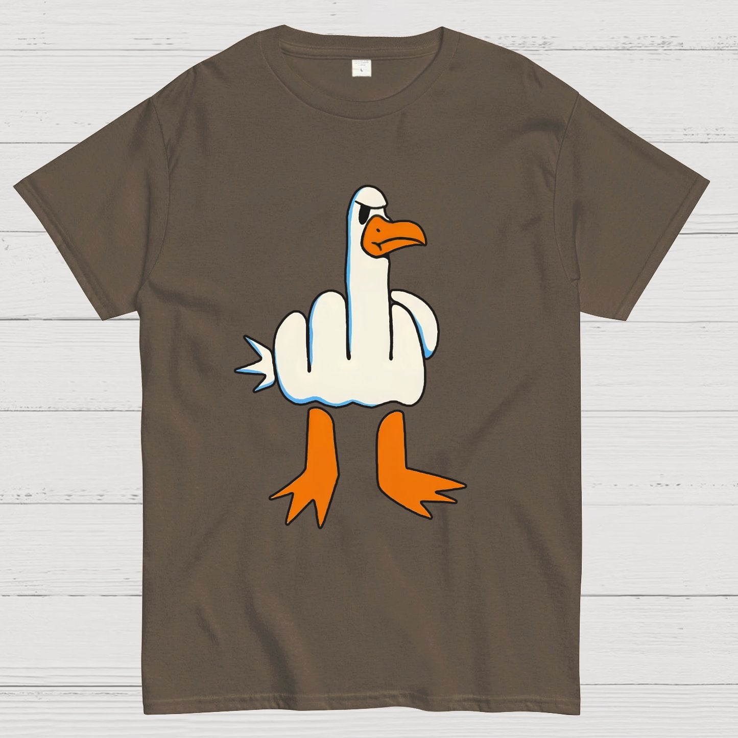 Rude Seagull Design Funny Geeky T-Shirt