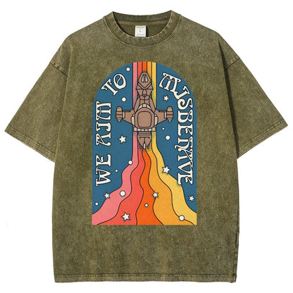 Psychedelic Aim to Misbehave Vintage Distressed T-shirt