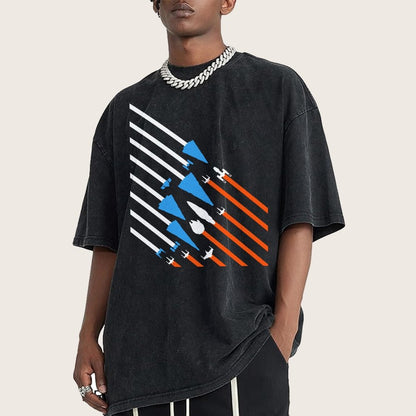 Starship Stripes Vintage Distressed T-shirt