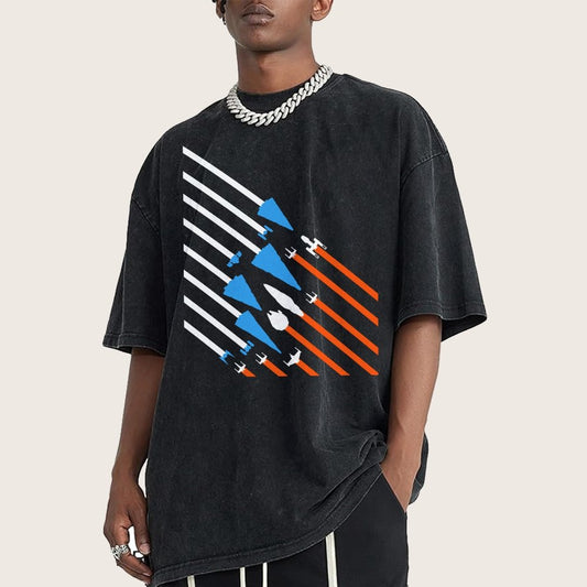 Starship Stripes Vintage Distressed T-shirt