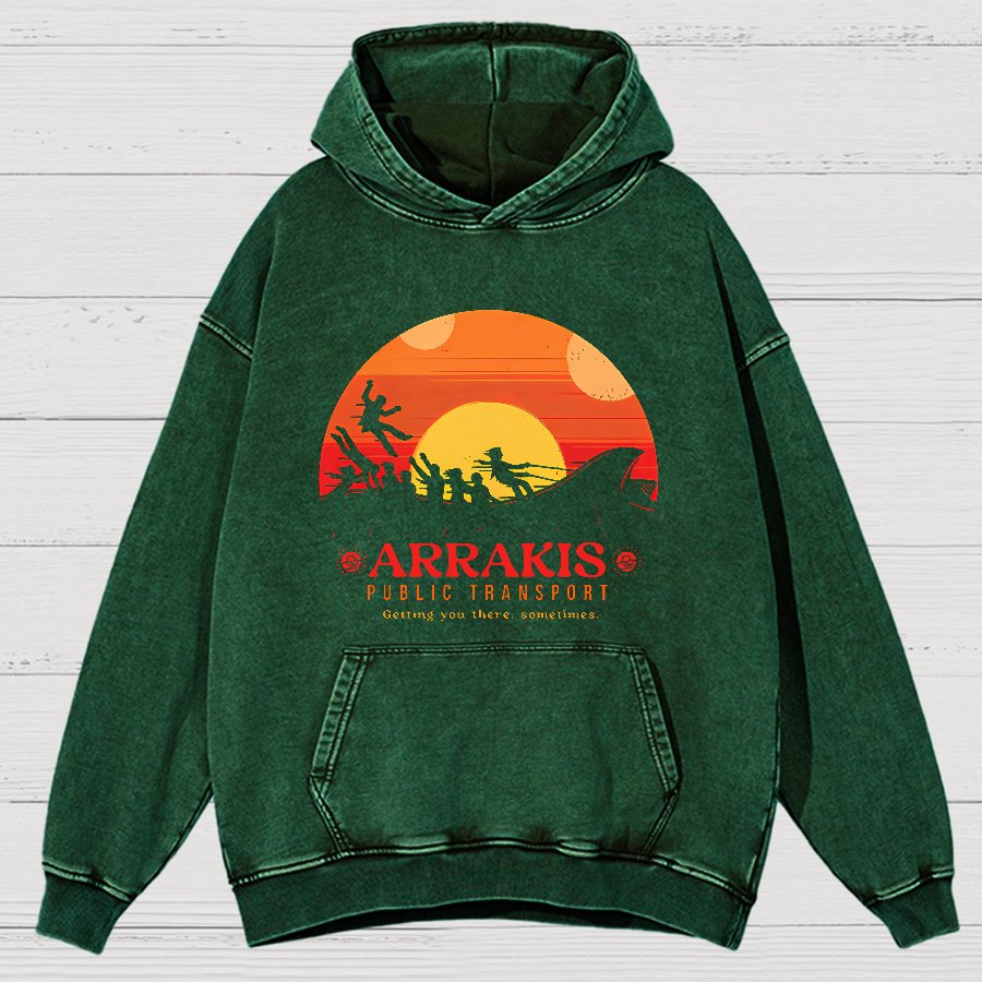 Mystic Land Getting You There Sometimes Vintage Distressed Hoodie