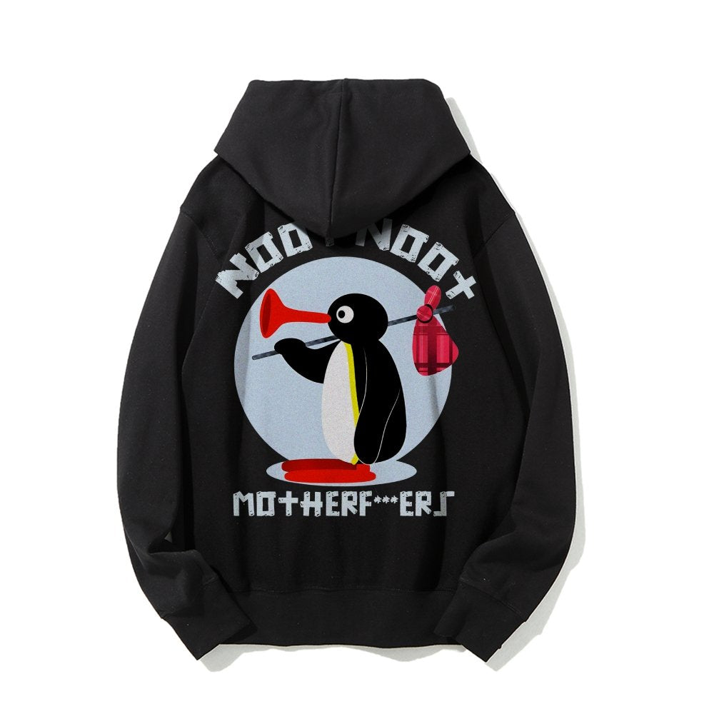 NOOT NOOT MOTHERF***ERS Printed Back Unisex Cotton Hoodie