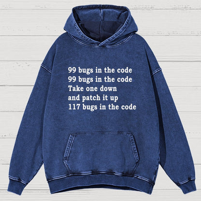 99 Bugs In The Code Vintage Distressed Hoodie