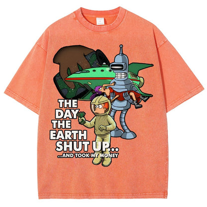 The day the earth shut up... Vintage Distressed T-shirt