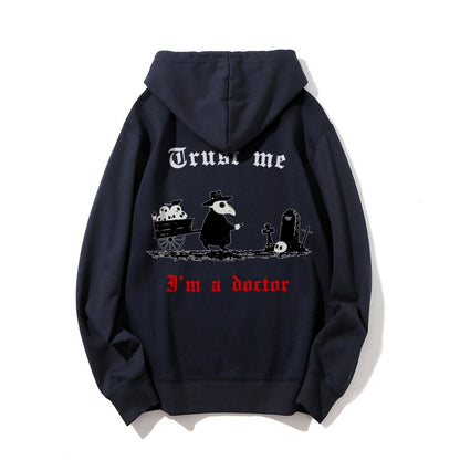 Trust me I'm a doctor Printed Back Unisex Cotton Hoodie