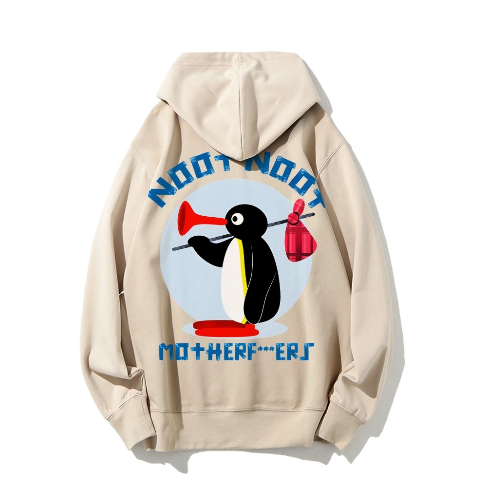NOOT NOOT MOTHERF***ERS Printed Back Unisex Cotton Hoodie