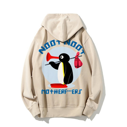 NOOT NOOT MOTHERF***ERS Printed Back Unisex Cotton Hoodie