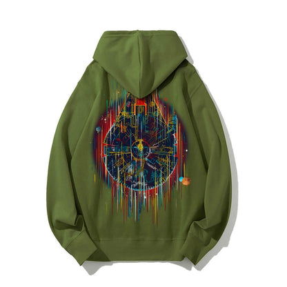 The Neon Falcon Printed Back Cotton Hoodie