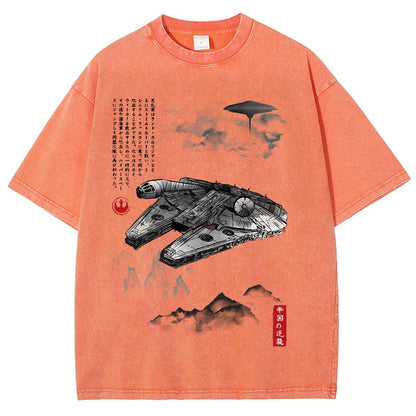 Escape from Mysterious City sumi-e Vintage Distressed T-shirt