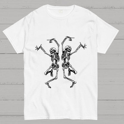 Fall Dancing Skeleton Halloween Geeky T-Shirt