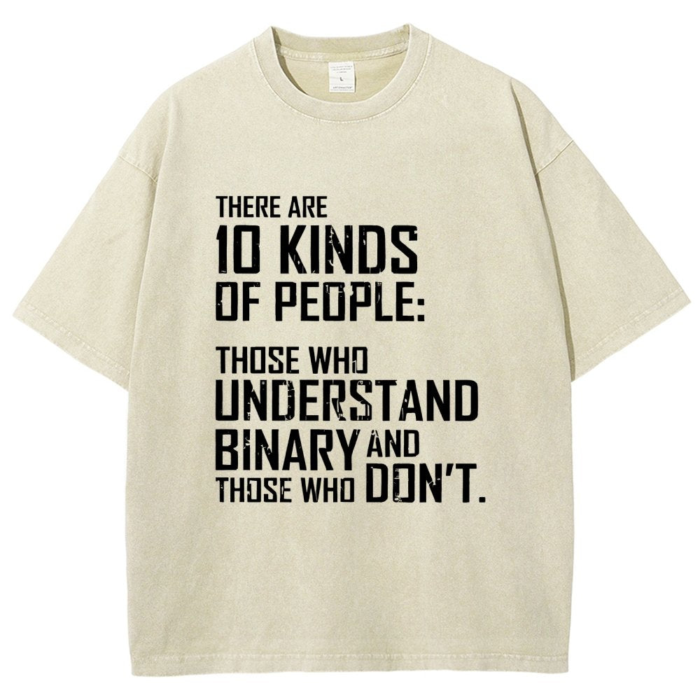 10 Kinds Of People Binary Vintage Distressed T-shirt