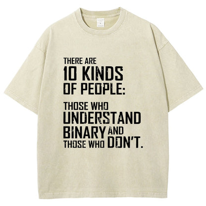 10 Kinds Of People Binary Vintage Distressed T-shirt