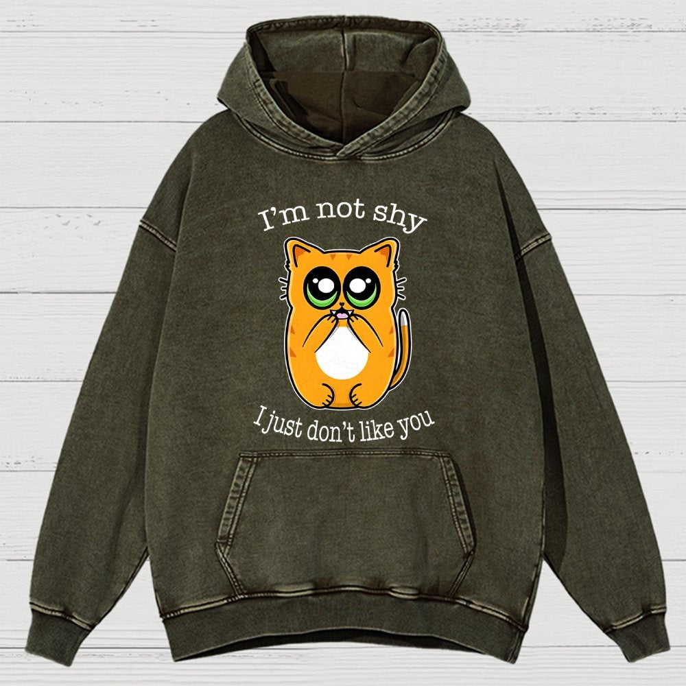 Not Shy Vintage Distressed Hoodie