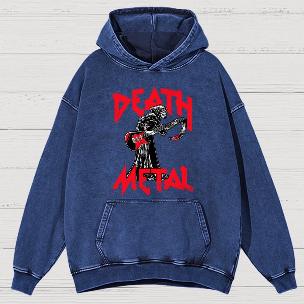 Death Metal Vintage Distressed Hoodie