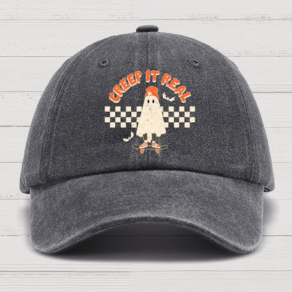 Creep it Real Vintage Ghost Halloween Cotton Hat
