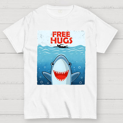 Free Shark Hugs Geek T-Shirt