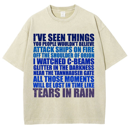 Tears In Rain Vintage Distressed T-shirt