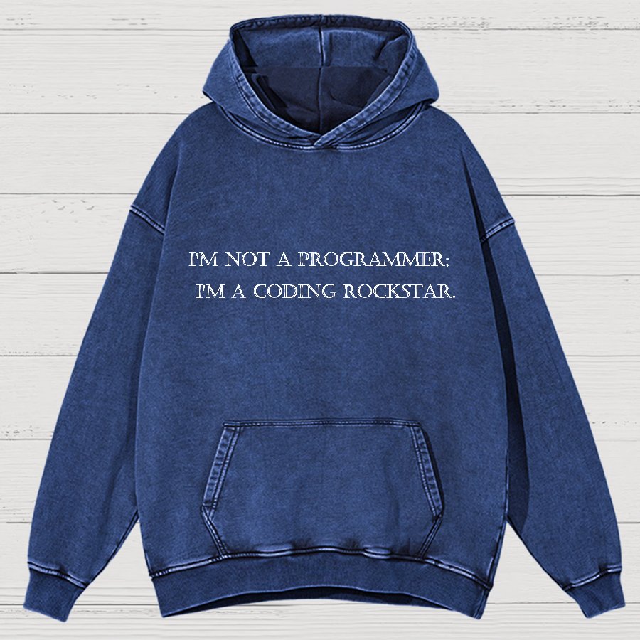 I'm Not A Programmer I'm A Coding Rockstar Nerd Vintage Distressed Hoodie