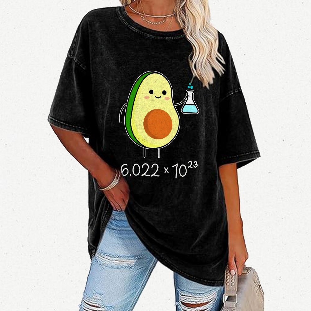 Avogadro's Number Pun. Cute Avocado Chemist Vintage Distressed T-shirt