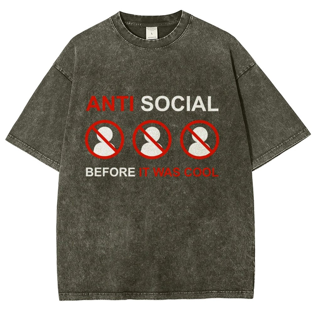Anti-Social Before It Was Cool Vintage Distressed T-shirt
