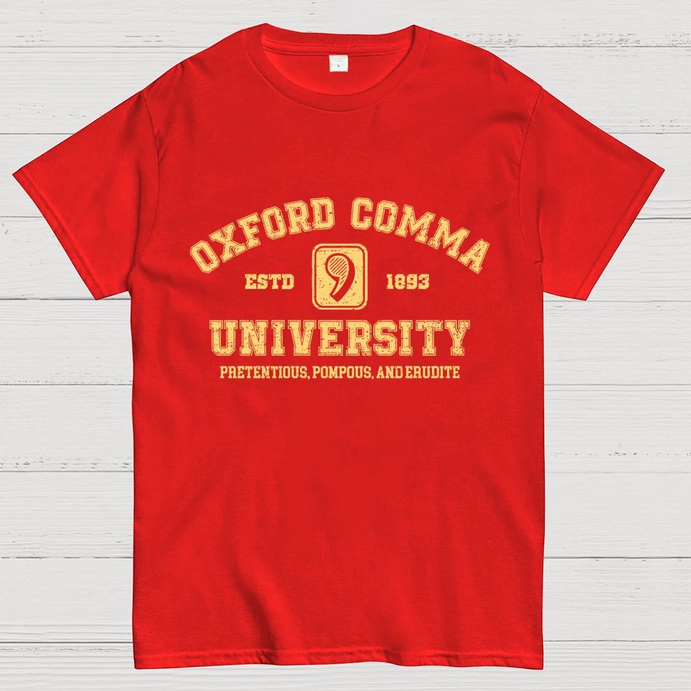 Oxford Comma University Unisex Geek T-Shirt