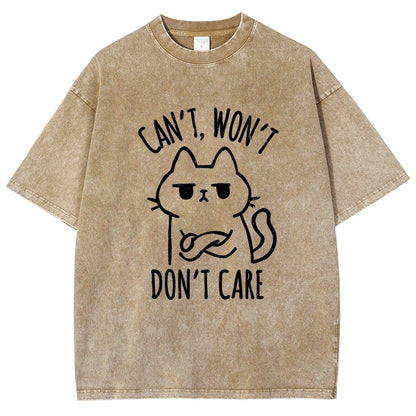 Can't Won't Don't Care Vintage Distressed T-shirt