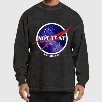 Not Flat Science Nerd Washed Long Sleeve Tee