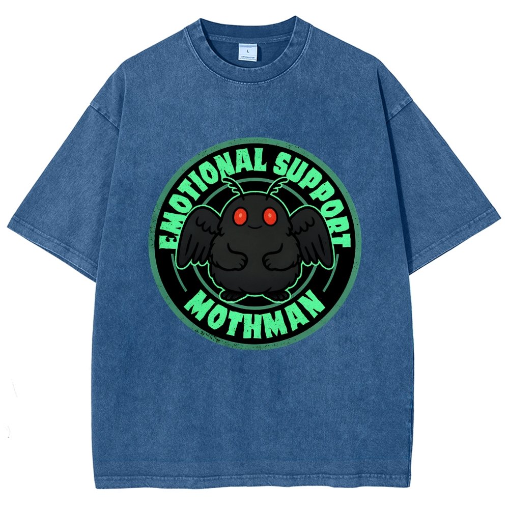 Emotional Support Mothman Vintage Distressed T-shirt