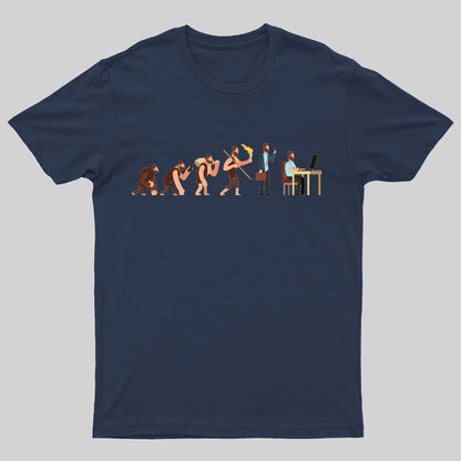 Human evolution From monkey to businessman and computer user Geeky T-Shirt