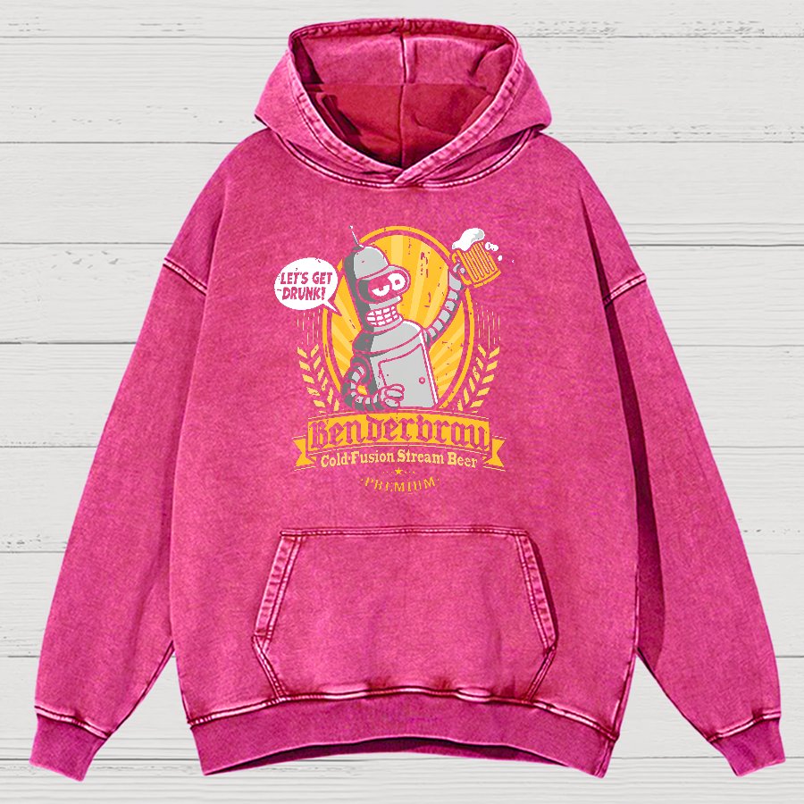 Beer Festival, Let Us Get Our Machines Drunk Vintage Distressed Hoodie