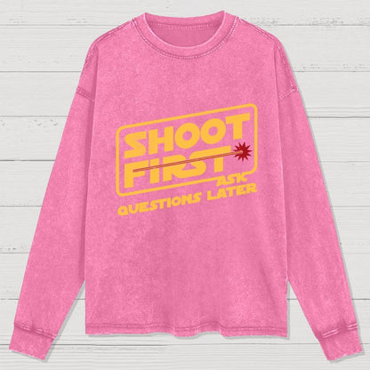 Shoot First Washed Long Sleeve Tee