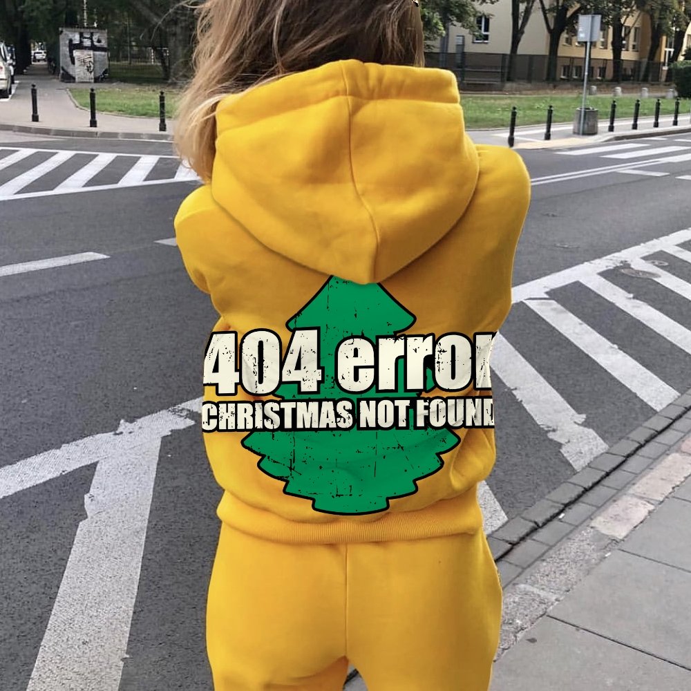 Error 404 Printed Back Cotton Hoodie