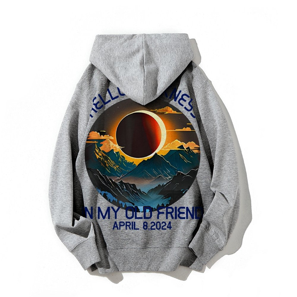 Hello Darkness My Old Friend Nerdy Graphic Geek Printed Back Cotton Hoodie