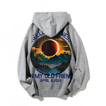 Hello Darkness My Old Friend Nerdy Graphic Geek Printed Back Cotton Hoodie