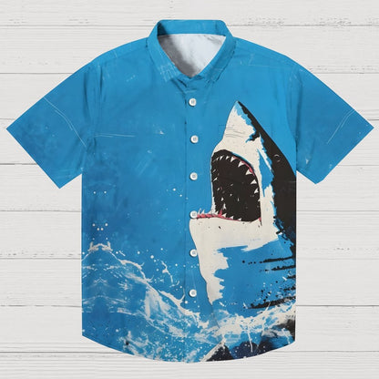Shark Art Printed Geek Hawaiian Shirt