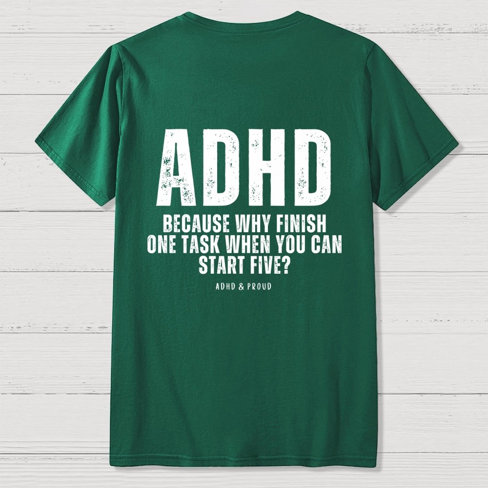 ADHD  Back Printing Geek T-Shirt
