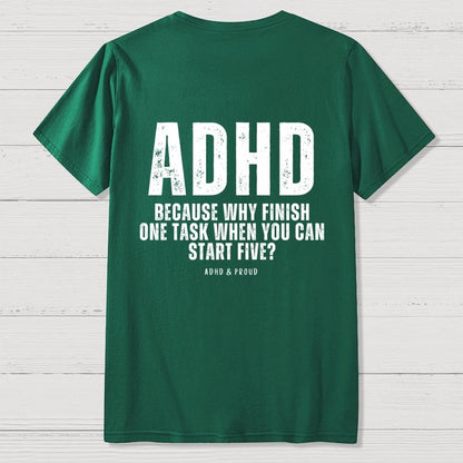 ADHD  Back Printing Geek T-Shirt