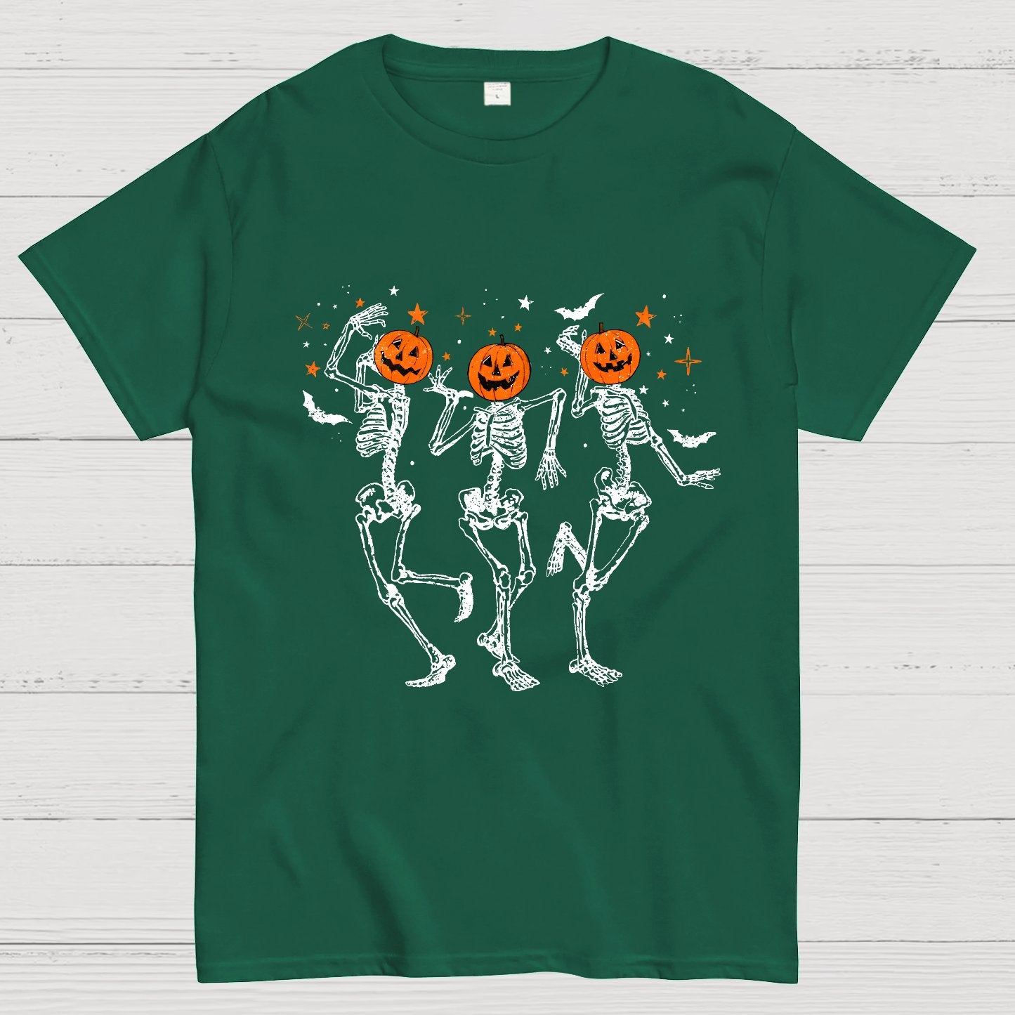 Dancing Skeleton Pumpkin Geeky T-Shirt