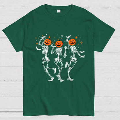 Dancing Skeleton Pumpkin Geeky T-Shirt