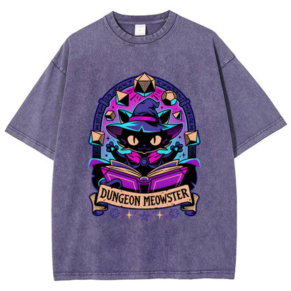 Feline Dungeon Keeper Meowster Vintage Distressed T-shirt