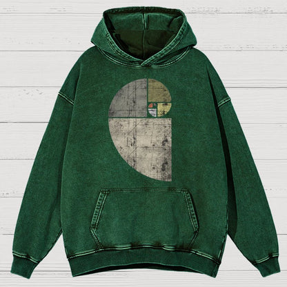 Distressed Fibonacci Spiral Geek Graphic Vintage Distressed Hoodie