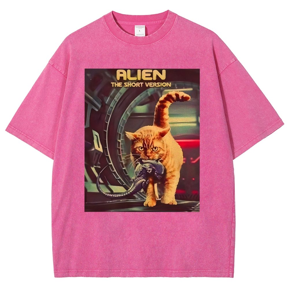 Mystery Cat Heavy Vintage Distressed T-shirt
