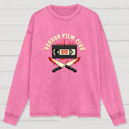 Horror Film Club Washed Long Sleeve Tee