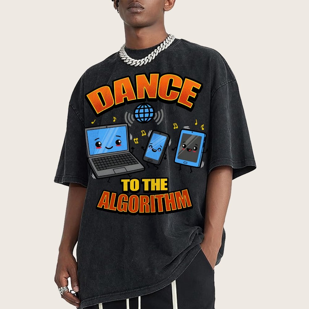 Dance To The Algorithm Funny Vintage Distressed T-shirt