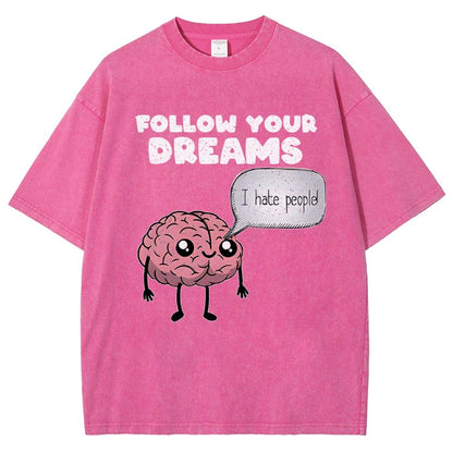 Follow Your Dreams Vintage Distressed T-shirt